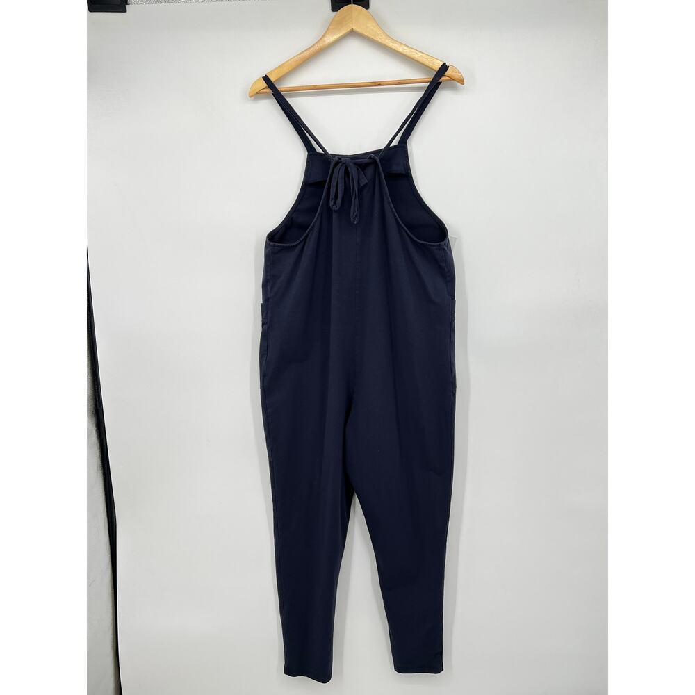 Quince Organic Cotton Maternity Overalls in Navy Blue Women's Small - Picture 4 of 8
